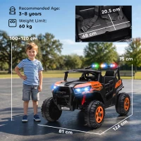 AIYAPLAY 24V Electric Ride on Car, 2-Seater Electric Car for Kids with Remote, Bluetooth, Soft Start, Suspension Spring, Orange(m-3)
