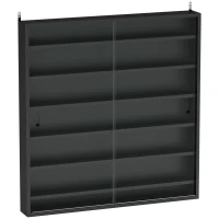 HOMCOM Six Shelf Display Cabinet, with Glass Doors - Black(m-1)