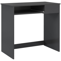 HOMCOM Compact Computer Desk with Keyboard Tray and Drawer, Study Desk, Writing Desk for Home Office, Grey