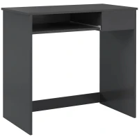 HOMCOM Compact Computer Desk with Keyboard Tray and Drawer, Study Desk, Writing Desk for Home Office, Grey(m-1)