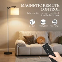 HOMCOM LED Floor Lamp with Remote Control - Black(m-6)