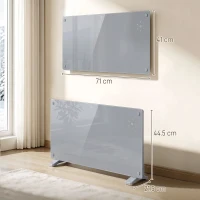 HOMCOM 1500W Smart Panel Heater Wall Mounted & Freestanding, Electric Heater with Weekly Timer, Open Window & Anti-Frost, Grey(m-3)
