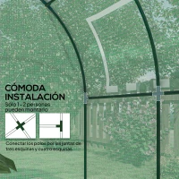 Outsunny Invernadero de Jardín 180x180x200 cm Invernadero de Túnel Pequeño con Puerta Enrollable y Ventana de Malla Verde(m-7)