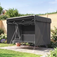 Outsunny Housse de protection pour balancelle de jardin 3 places, toile PE imperméable, anti-poussière, 215x155x150cm, gris foncé(m-2)