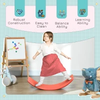 ZONEKIZ Balance Board Kids Wobble Board, Sensory Training Rocking Toy for Children, Nursery Toy, for Ages 3-6 Years, 82 x 27.5 x 19.5cm - Red(m-5)