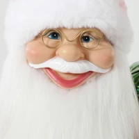 HOMCOM 2ft Singing Skiing Santa Claus, Standing Christmas Animated Santa Figure with Ski Board, Sack, Sound/Touch Activated(m-10)