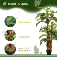 Outsunny Set of 2 Artificial Plant Tropical Fern in Pot, Fake Plants for Home Indoor Outdoor Decor, 150cm, Green(m-5)