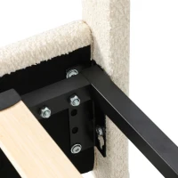 HOMCOM Lit Coffre 160 x 200 cm, LED RGB, Tête Réglable, Cadre de Lit Double Rembourré Velours, Rangement Hydraulique, Crème(m-13)