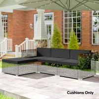 Outsunny 7-Piece Patio Furniture Cushions, Outdoor Loveseat Cushion with Removable Covers for Rattan Furniture, 60x60 cm, Black(m-10)