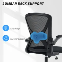 Vinsetto Mesh Back Office Chair, with Flip-Up Arms - Black(m-6)