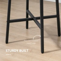 HOMCOM 85cm Dining Room Table, Industrial Style Kitchen Table Round  with Steel Legs, Rustic Brown(m-6)