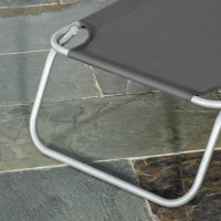 Outsunny Tumbona de Jardín Plegable con Respaldo Ajustable en 5 Posiciones Carga 120 kg para Terraza Piscina 187x55x24 cm Gris(m-8)