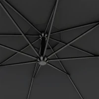Outsunny 3m Overhanging Parasol, with Base, Weights and Cover - Black(m-11)