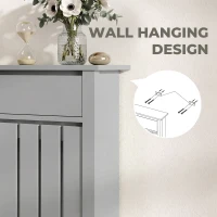 HOMCOM 93 x 88.5cm Rustic-Look Radiator Cover - Grey(m-6)