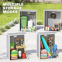 Outsunny 5' x 3' Plastic Garden Shed with Floor, Outdoor Storage Shed with Lockable Door, Window and Vent for Garden, Patio, Grey(m-8)