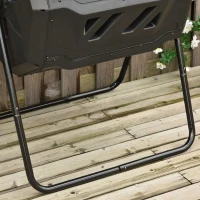 Outsunny 160L 360° Rotating Dual Chamber Composter - Black(m-8)