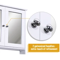 kleankin Wall-mounted Bathroom Cabinet Mirror Door Organiser Storage Shelves Living Room White(m-5)
