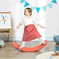 ZONEKIZ Balance Board Kids Wobble Board, Sensory Training Rocking Toy for Children, Nursery Toy, for Ages 3-6 Years, 82 x 27.5 x 19.5cm - Red(m-2)