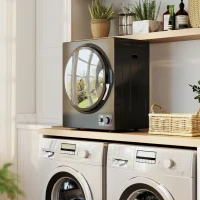 HOMCOM Sèche-linge électrique portable 850W, capacité 33L 4 modes de fonctionnement, acier inoxydable, 49 x 40,5 x 60 cm, noir(m-2)