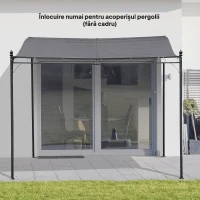 Outsunny Prelată de Schimb pentru Pergolă de Grădină 3x3 m cu 16 Orificii de Drenaj, 297x297 cm, Gri(m-8)