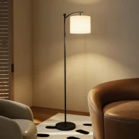 HOMCOM LED Floor Lamp with Remote Control - Black(m-9)