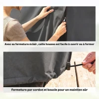 Outsunny Housse de protection pour balancelle de jardin 3 places, toile PE imperméable, anti-poussière, 215x155x150cm, gris foncé(m-5)