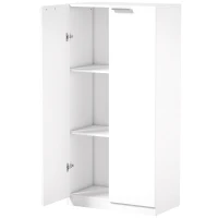 HOMCOM 120 cm Tall Storage Cabinet Cupboard, 3-Tier File Organiser Wooden Filing Cabinet, White(m-1)