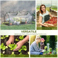 Outsunny Mini Serra da Giardino con 2 Finestre Avvolgibili e Copertura PVC Anti-UV, 120x60x60cm, Trasparente(m-6)