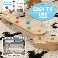 AIYAPLAY Wooden Balance Beam for Kids Build Coordination Agility and Strength(m-5)