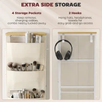 HOMCOM Chest of Drawers, Dresser with 10 Fabric Drawers, Tall Storage Unit with 4 Pockets and 2 Hooks Steel Frame, Beige(m-5)