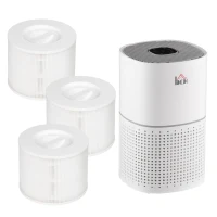 HOMCOM Purificateur d'air + Filtre pour purificateur d'air Ioniseur CADR 225m³/h minuterie 4 vitesses filtre à charbon actif(m-1)