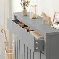 HOMCOM 93 x 88.5cm Rustic-Look Radiator Cover - Grey(m-8)