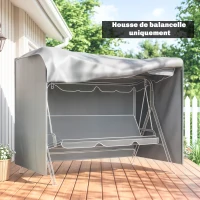 Outsunny Housse de Protection balancelle de Jardin 3 Places bâche étanche dim. 2,05L x 1,24l x 1,64H m Polyester Gris(m-8)