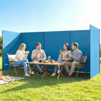 Outsunny Camping Windbreak, Foldable Portable Wind Blocker w/ Carry Bag and Steel Poles, 780cm x 150cm(m-10)