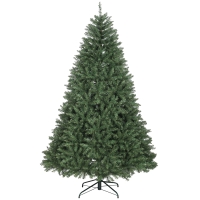 HOMCOM Árbol de Navidad 210 cm Árbol de Navidad Artificial con 2641 Ramas y Base Metálica Plegable Realista y Frondoso Verde