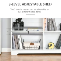 HOMCOM Wooden Cube Bookcase, 2 Tier Open Storage Shelving Unit with 4 Compartments, Freestanding Display Bookshelf for Home Office Living Room Furniture, 118 x 29 x 76cm, White(m-4)