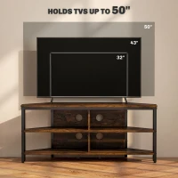 HOMCOM Industrial-Style Corner TV Unit - Black/Brown(m-7)