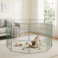 PawHut 8 Panel Pet Playpen for Medium Dogs Indoor Outdoor 80 cm Height(m-10)