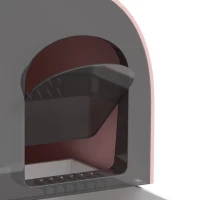 PawHut Hooded Cat Litter Box, Kitten Litter Tray, with Lid, Scoop, Filter, Flap Door, Pink(m-10)