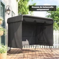 Outsunny Housse de protection pour balancelle de jardin 3 places, toile PE imperméable, anti-poussière, 215x155x150cm, gris foncé(m-7)