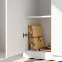 HOMCOM 120 cm Tall Storage Cabinet Cupboard, 3-Tier File Organiser Wooden Filing Cabinet, White(m-9)