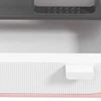 PawHut Hooded Cat Litter Box, Kitten Litter Tray, with Lid, Scoop, Filter, Flap Door, Pink(m-12)