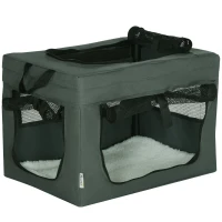 PawHut 48.5cm Pet Carrier, with Cushion, for Miniature Dogs - Grey(m-1)