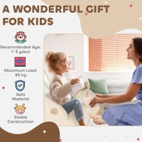 AIYAPLAY Rocking Horse, Stable Plush Ride on Horse Giraffe Design with Music, Security Belt, Baby Toy Rocker for 1-3 Years, Beige(m-7)