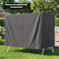 Outsunny Housse de protection pour balancelle de jardin 3 places, toile PE imperméable, anti-poussière, 215x155x150cm, gris foncé(m-6)