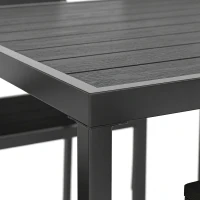 Outsunny 7 Pieces Outdoor Dining Set, Patio Table and Chairs for 6, Garden Dining Furniture Set with Slatted Tabletop(m-12)