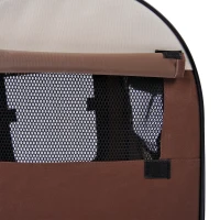 Pawhut Folding Fabric Soft Pet Crate, 46Lx36Wx41H cm - Brown(m-9)