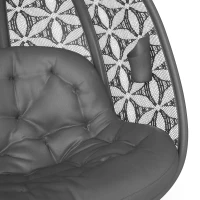 Outsunny Outdoor Double Hanging Chair with Cushion and Cup Holders, Charcoal Grey(m-14)