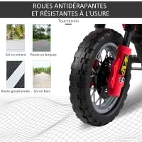 HOMCOM Moto Cross électrique Enfant 3 à 6 Ans 6 V phares klaxon musiques 102 x 58 x 66 cm Rouge et Noir(m-6)