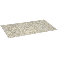 HOMCOM Floral Boho Area Rug, Carpet Cream and Green Rug for Living Room, Bedroom, Dining Room, 150 x 80cm(m-10)